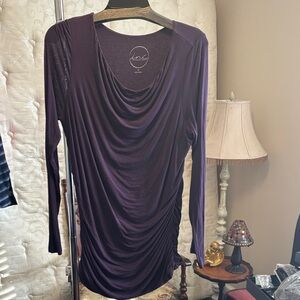 INC International Concepts Women's Deep Purple Ruched Tunic